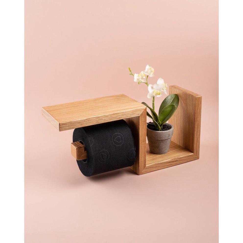Kệ gỗ treo giấy vệ sinh kệ để đồ cây cảnh mini chất liệu gỗ tự nhiên cao cấp