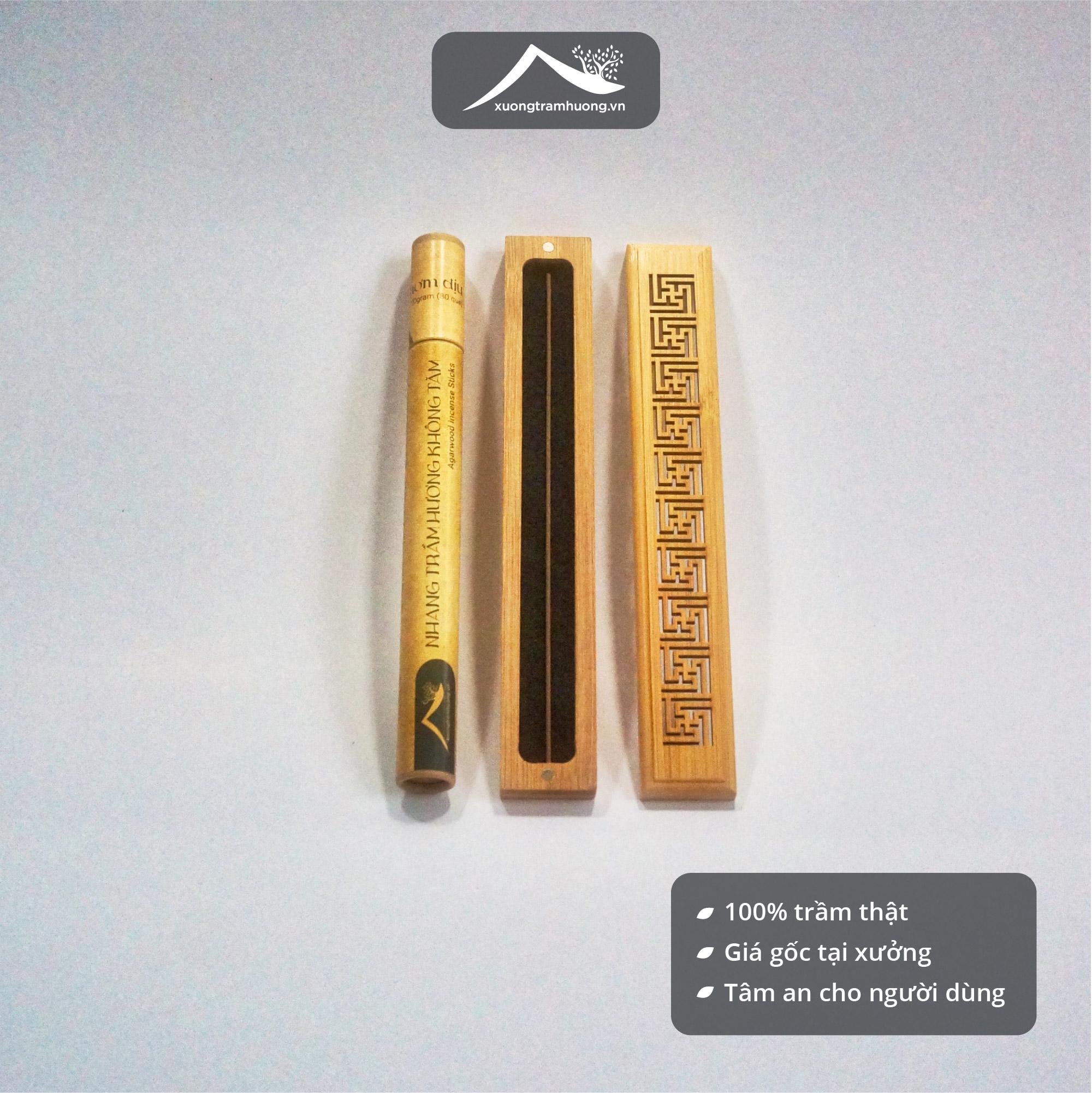 Nhang Trầm Hương Không Tăm Sạch Nguyên Chất Xưởng Trầm Hương Thơm Dịu Ít Khói Xông Nhà