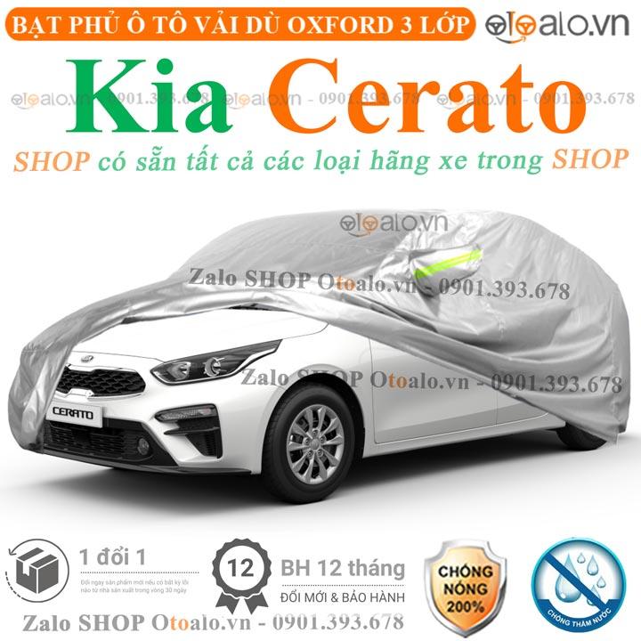 Bạt che phủ xe ô tô Kia Cerato 3 lớp cao cấp