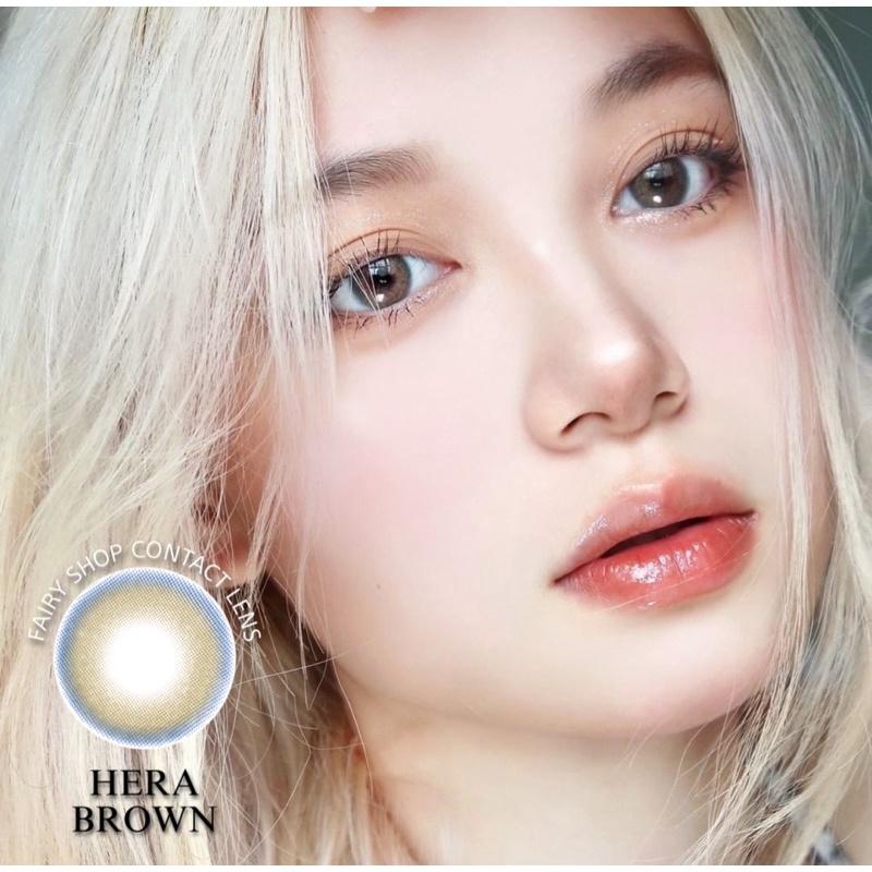 Kính Áp Tròng Hera Brown 14.0 - FAIRY SHOP CONTACT LENS Silicone Hydrogel độ 0 đến 10 độ lens cho mắt thở cao cấp