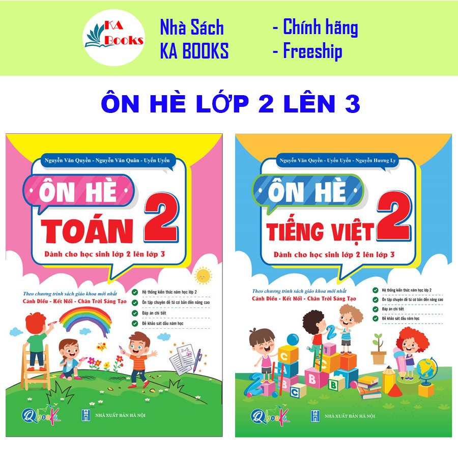 Combo Ôn Hè Toán và Tiếng Việt 2 - Chương Trình Mới - Dành cho học sinh lớp 2 lên 3 (2 cuốn)