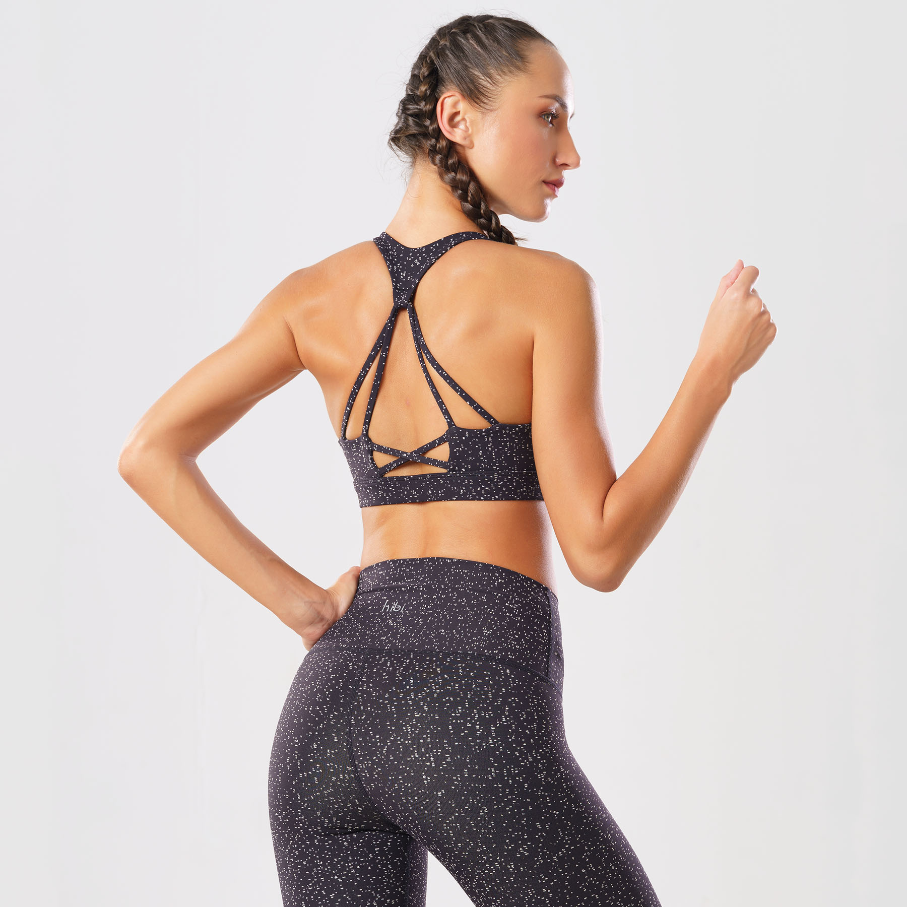 Set đồ tập Yoga Hibi Sports H133 - Áo bra 4 dây đan nơ - Kèm mút nâng ngực