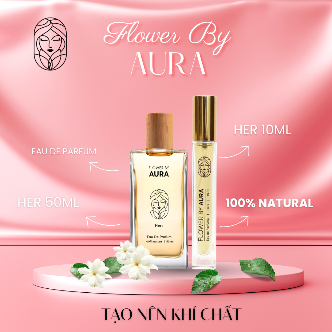 Nước hoa thiên nhiên Flower By Aura_Combo 2 chai Hers 50ml &amp; 10ml