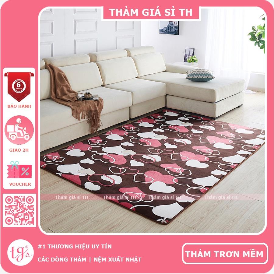 Thảm Nhung Nỉ Mẫu Trái Tim | Thảm Trang Trí Phòng Khách - Phòng Ngủ - Thảm Trải Sofa - Thảm Dành Cho Bé