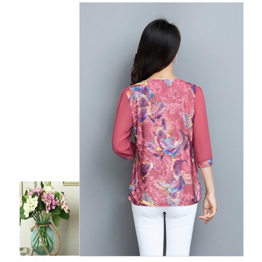 Áo sơ mi cho mẹ_sẵn hàng (sơ mi thêu co giãn)