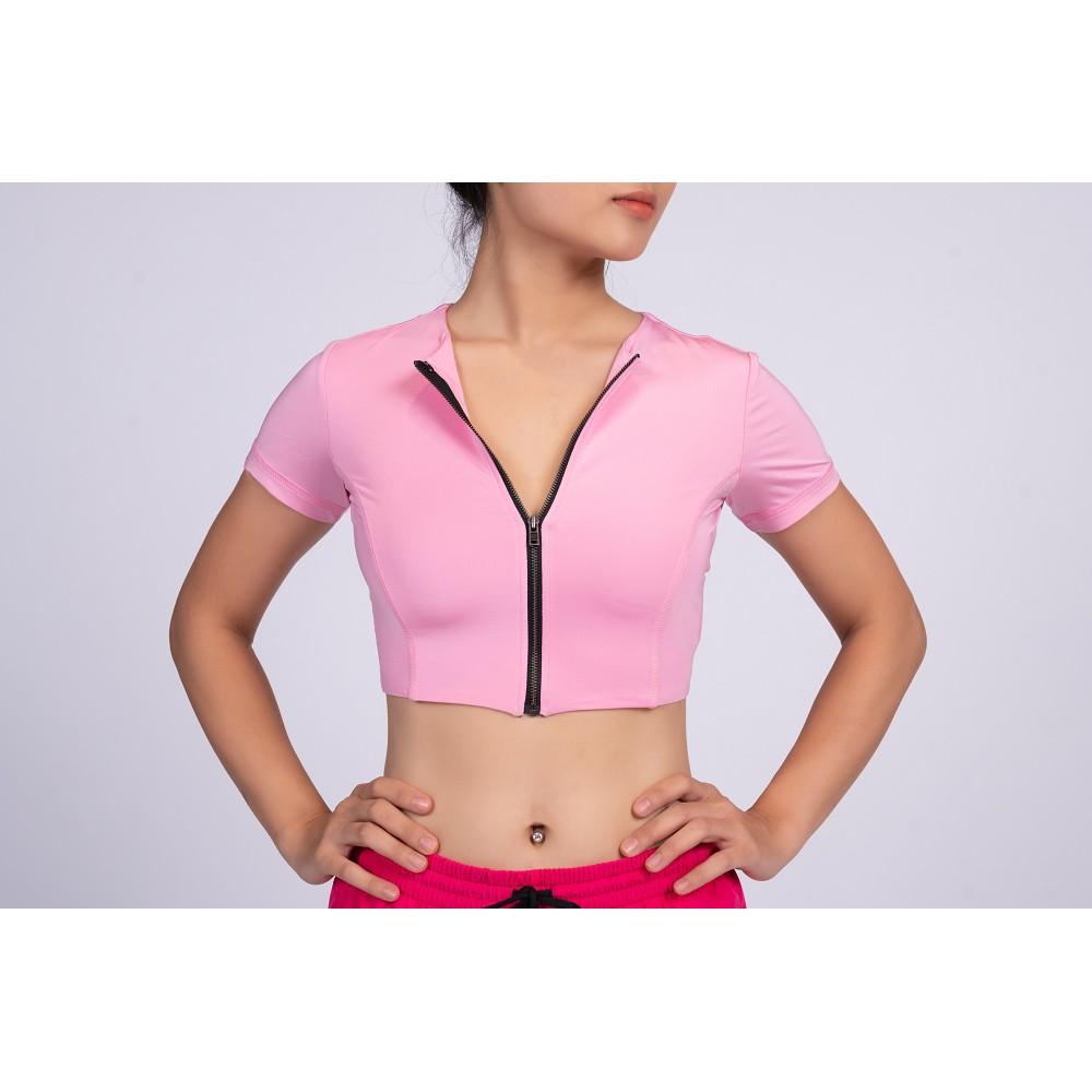 Áo Croptop Thể Thao Tập Gym Nữ Khóa Kéo