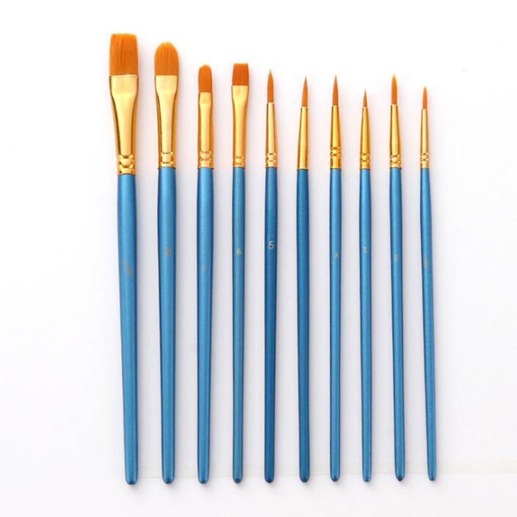 10Pcs Premium Artist Paint Brush Set Professional Brush Watercolor Acrylic Oil Painting DIY Art Tools with 6 Pcs Paint Tray Palette for Kids Adults