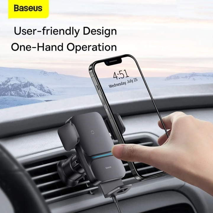 Gía đỡ điện thoại kiêm sạc không dây cao cấp Baseus dùng cho màn hình từ 4.7-7.5 inch - HÀNG NHẬP KHẨU
