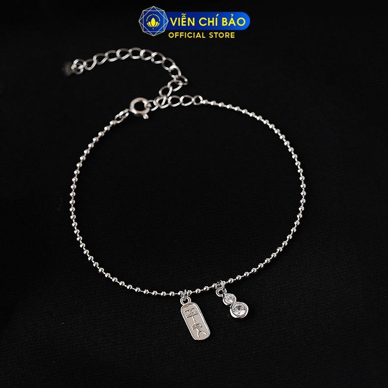 Lắc tay bạc nữ hồ lô đá trắng, vòng tay nữ bạc S925 thời trang phụ kiện trang sức nữ Viễn Chí Bảo L000270