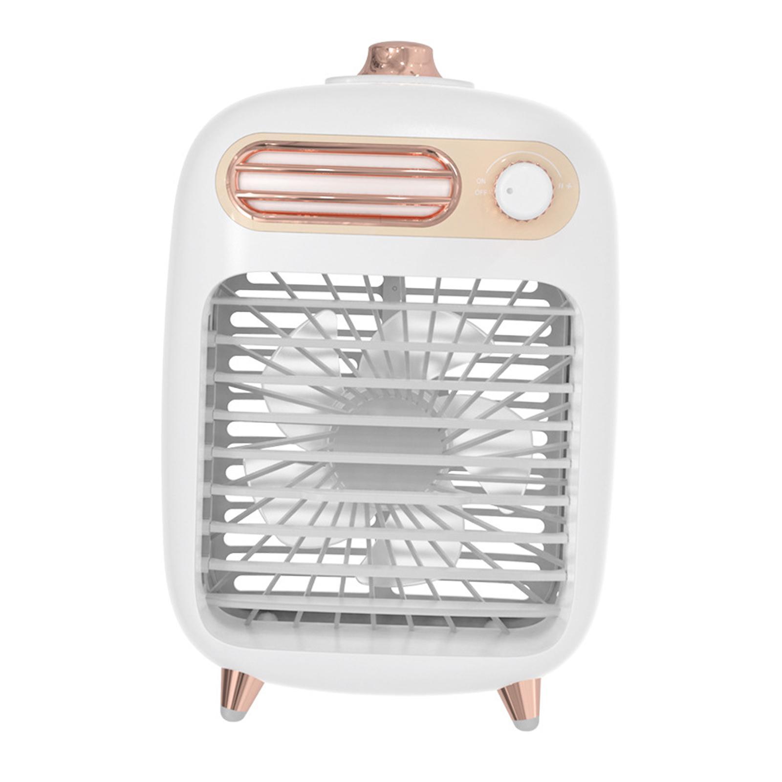 Personal Evaporative Cooler and Air Humidifier, Portable Desktop Air Conditioner, Desktop Cooling Fan, USB USB Rechargeable, with LED Night