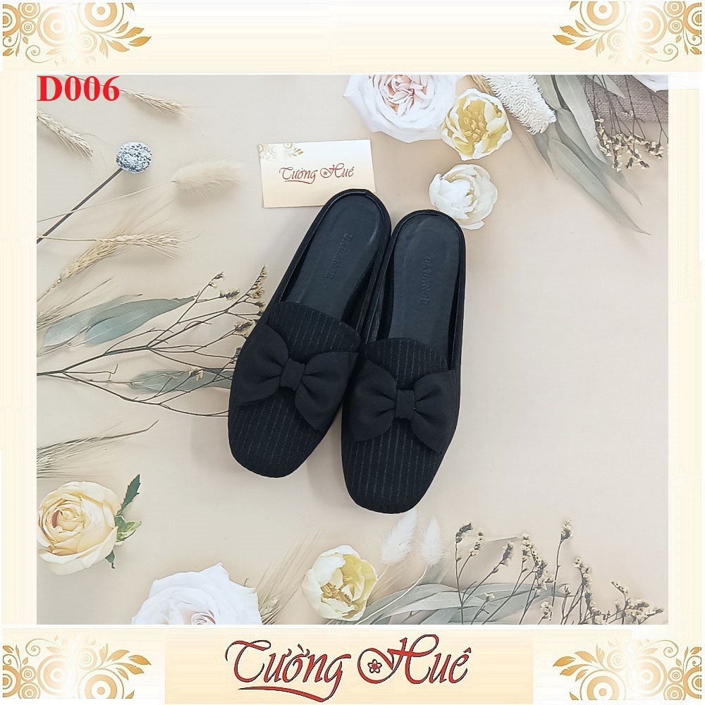 Dép Sục Mũi Vuông Thắt Nơ Cực Xinh Xắn - Hàng Quảng Châu - D006
