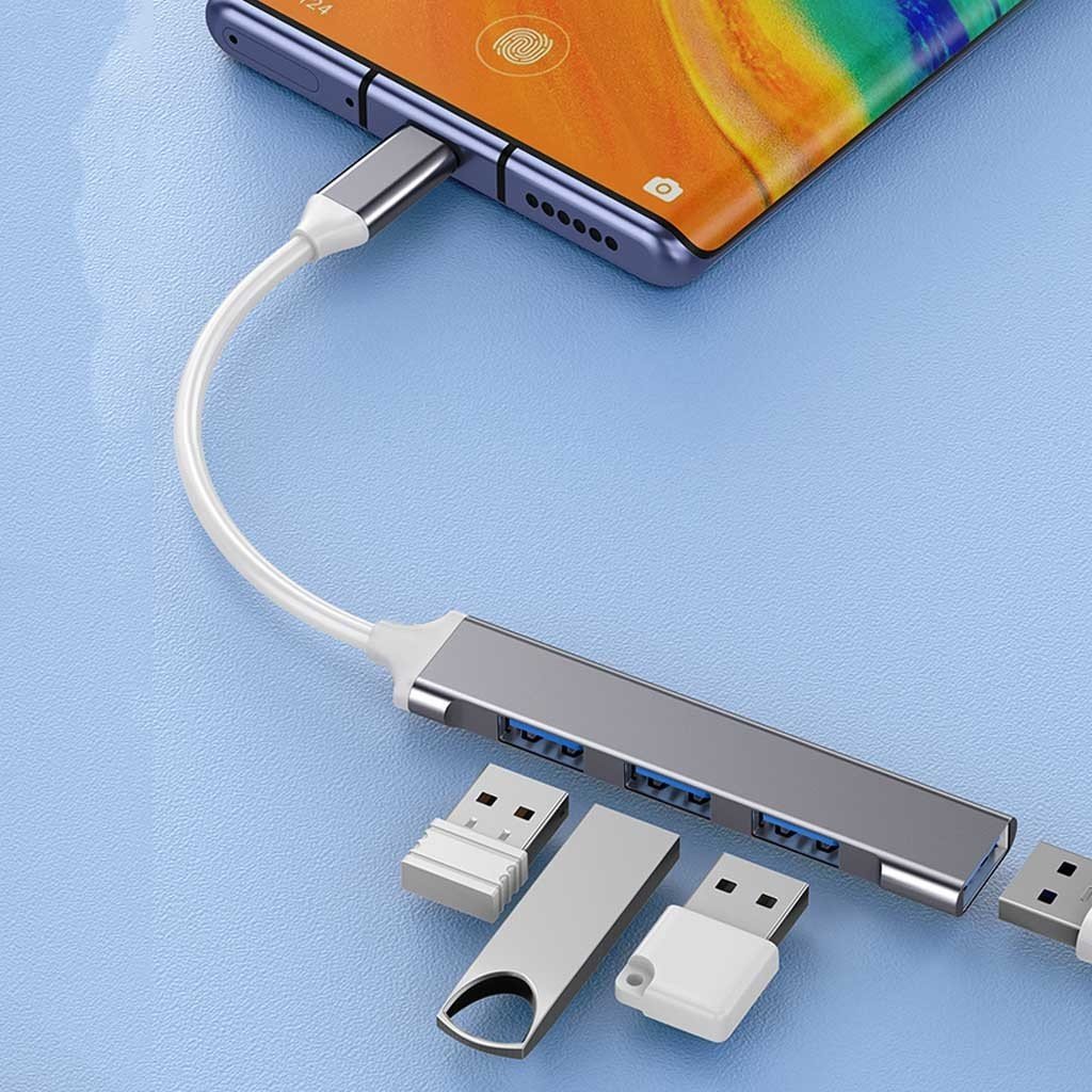 Bộ chuyển đổi TYPE-C sang USB 3.0, cáp chuyển đổi Type-c sang 4 cổng USB tốc độ cao - Hàng chính hãng/ Hàng nhập khẩu