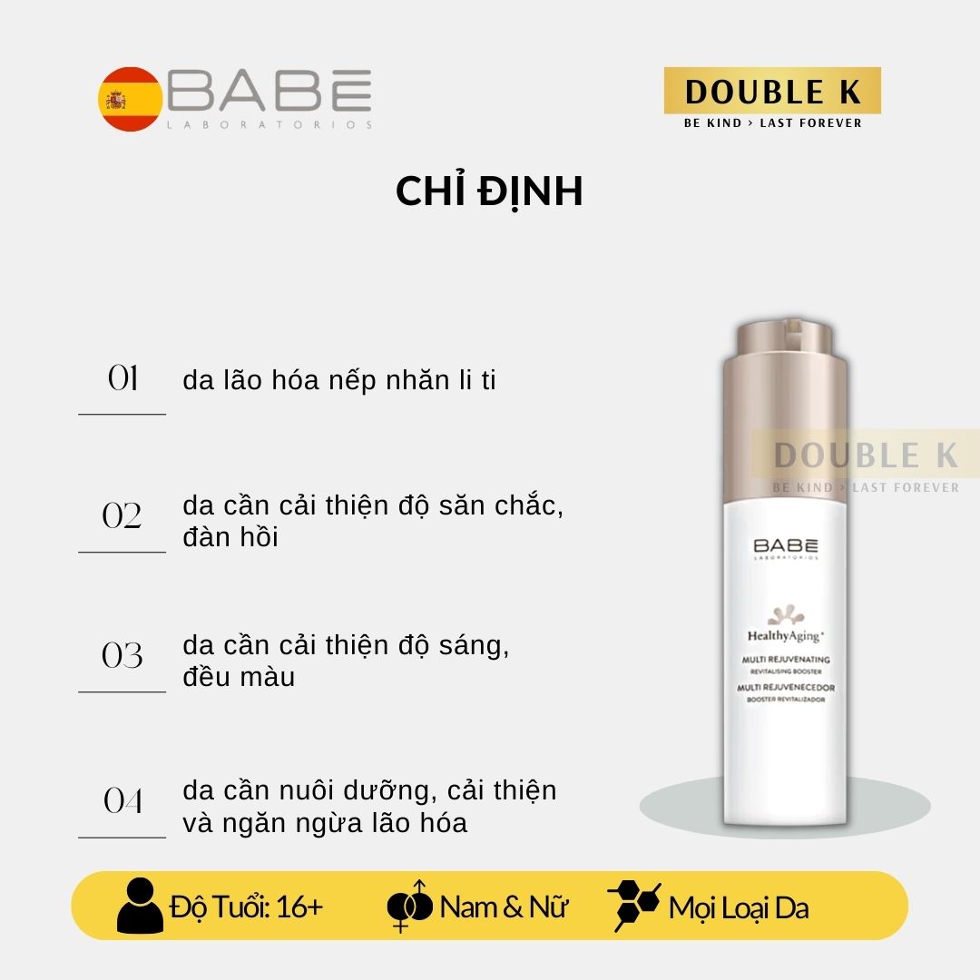 Serum Chống Lão Hóa Da BABE Multi Rejuvenating Revitalising Booster - Double K