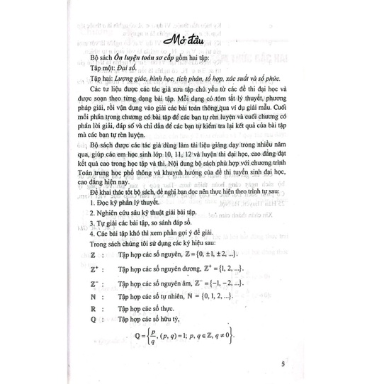 Ôn luyện toán sơ cấp - Tập I: Đại số ( sách cho sinh viên cao đẳng, đại học )