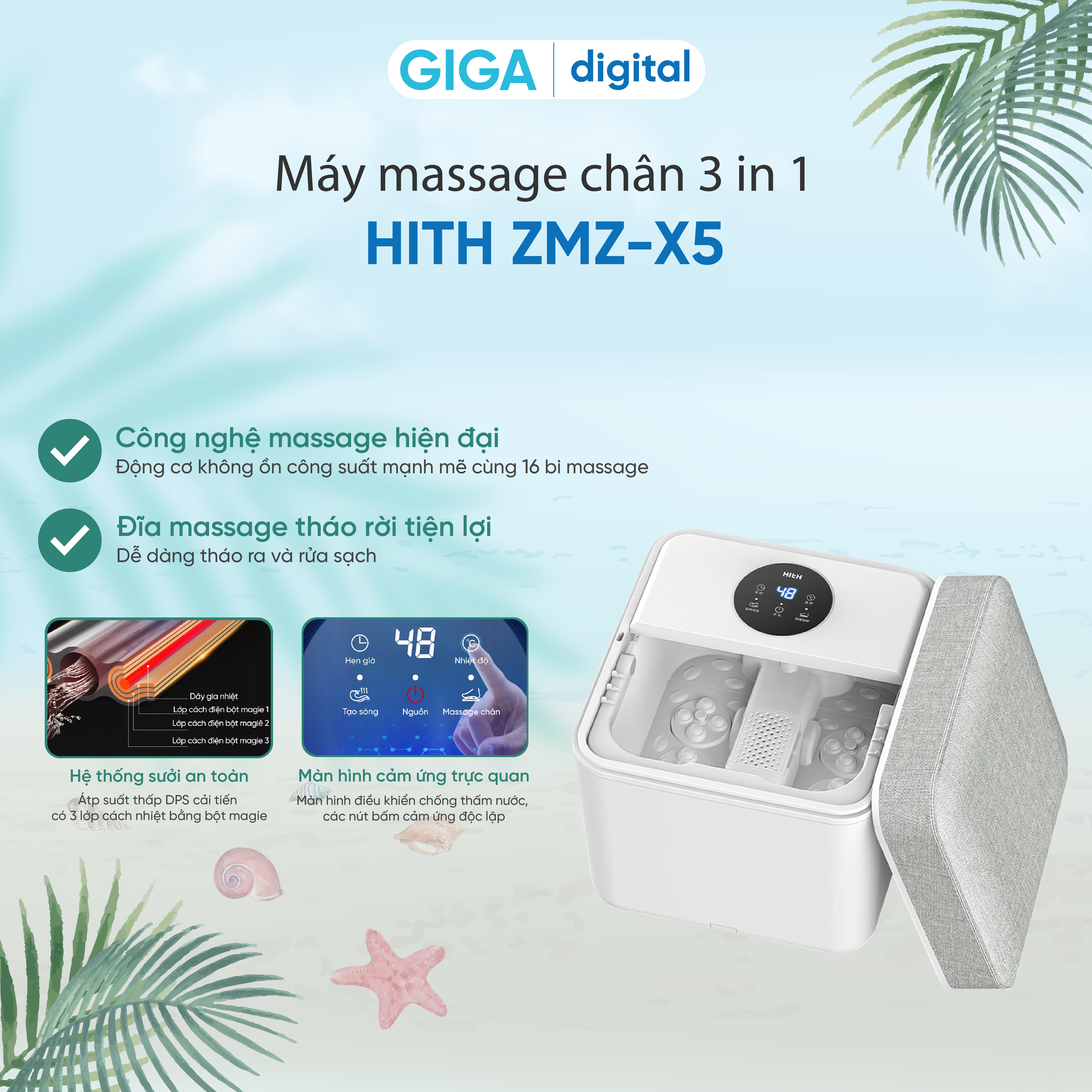 Máy massage chân 3in1 Xiaomi ZMZ-X5 - Hàng Chính Hãng