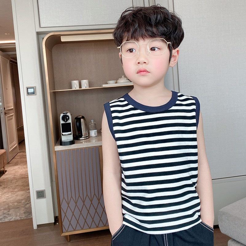 Thời trang bé trai_áo thun ngắn tay cổ tròn sọc ngang 2 mẫu bé trai bé gái Xiliba cho bé 1-8 tuổi