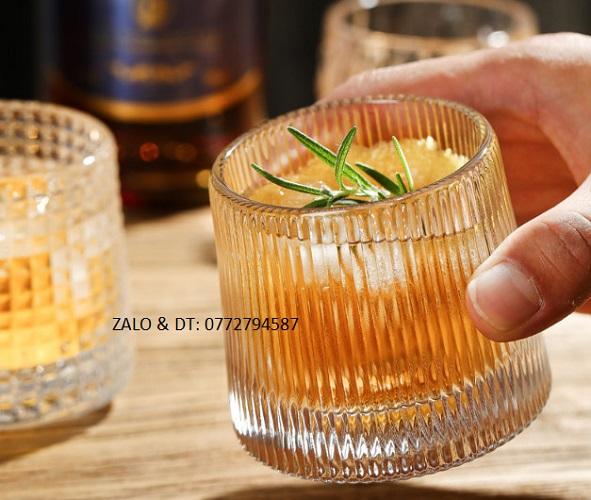 Ly Thủy Tinh Deli Vintage whi.ky Rock Glass 170ml Tùy Chọn Họa Tiết