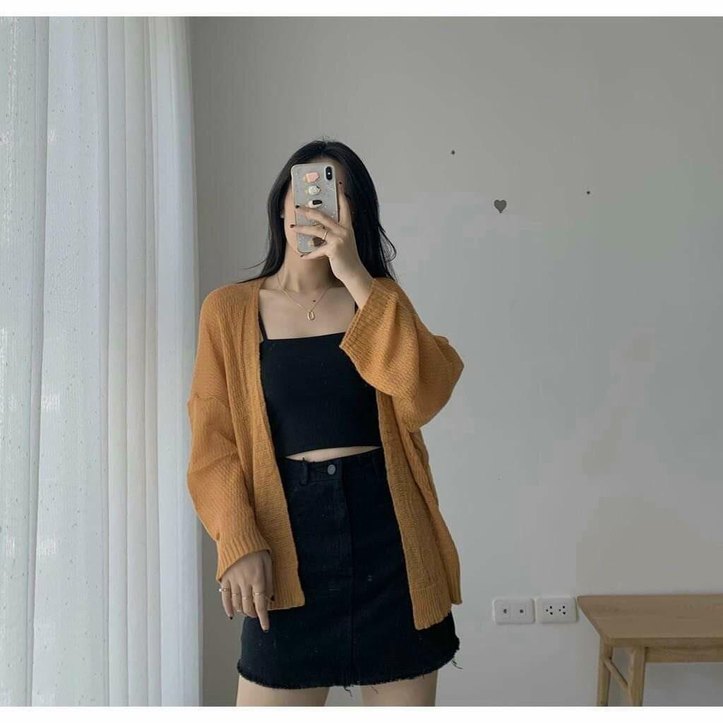 Áo Khoác Cardigan Len mỏng Cho Nữ Phong Cách Ulzzang Phù Đi Đà Lạt, Dạo Biển hàng Quảng Châu