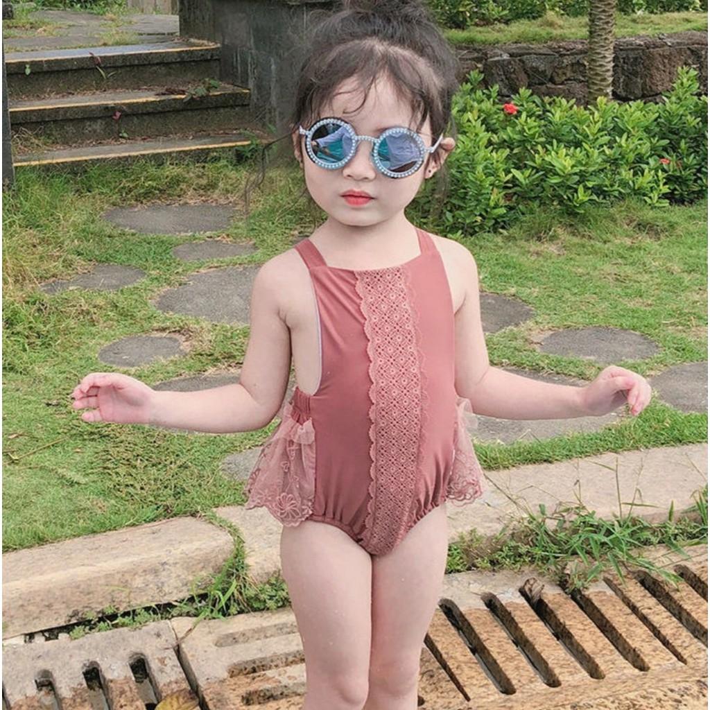 Bộ bơi liền thân công chúa/Bộ bơi đi biển/Bikini đi biển cực xinh cho bé gái
