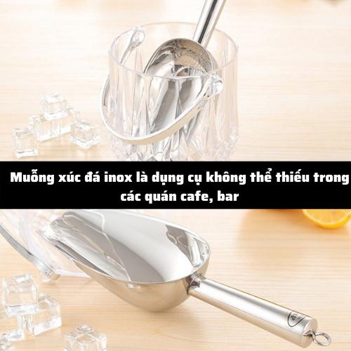 Muôi Inox xúc đá, dụng cụ múc đá,các loại hạt cà phê , bột,. muỗng đa năng chất liệu cao cấp không gỉ đa dạng kích thước