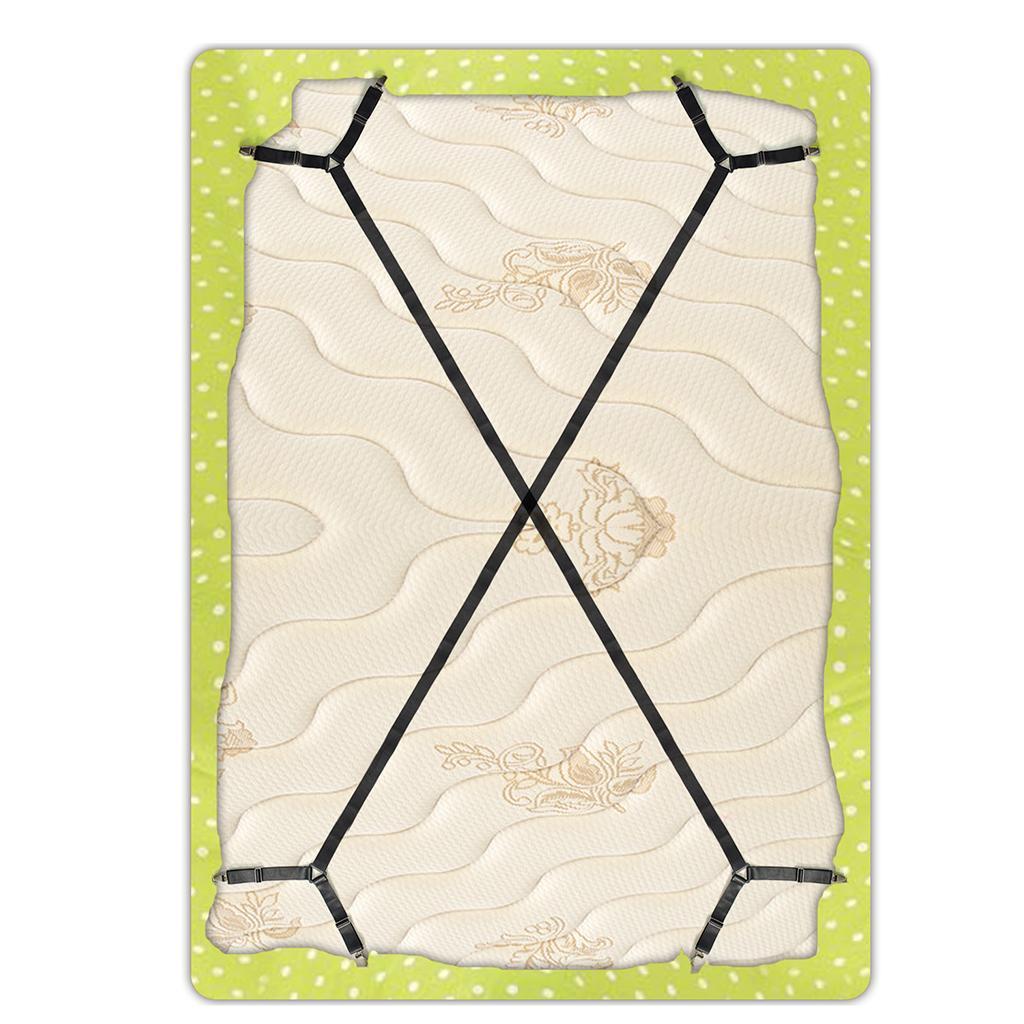 Sheet Bed Suspenders Adjustable Elastic Crisscross Sheet Band Straps Grippers