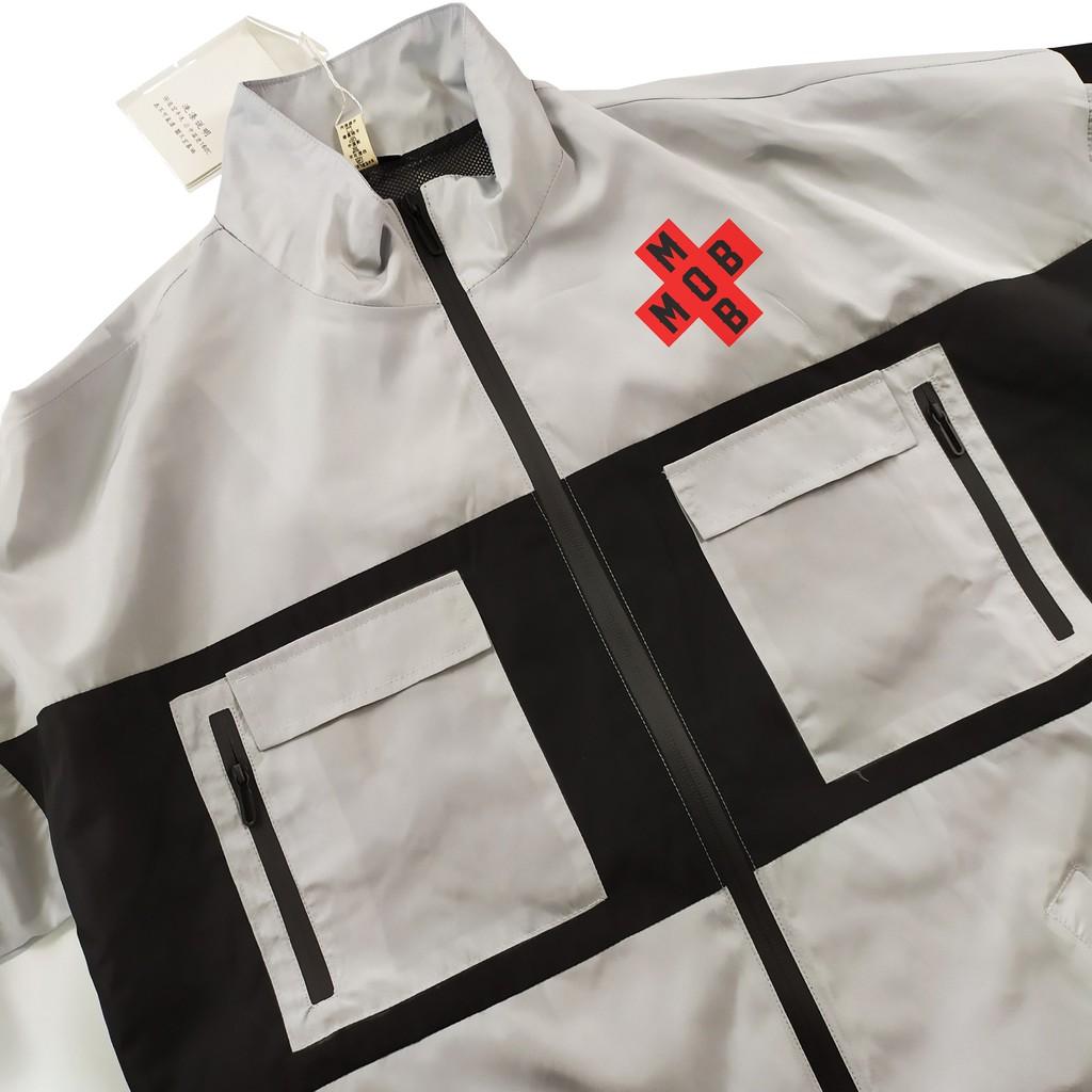 Áo khoác gió 2 lớp - Áo khoác dù unisex - Màu đen