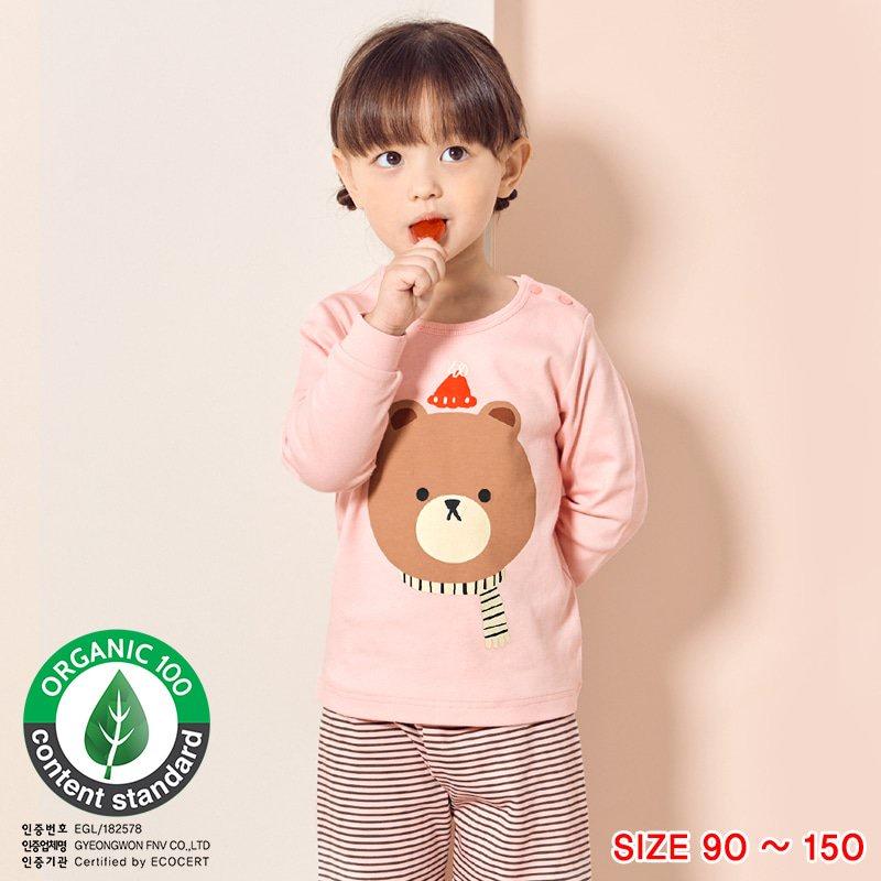 Bộ đồ quần áo dài tay cotton mùa thu đông dáng rộng cho bé gái U1047 - Unifriend Hàn Quốc, Cotton Organic