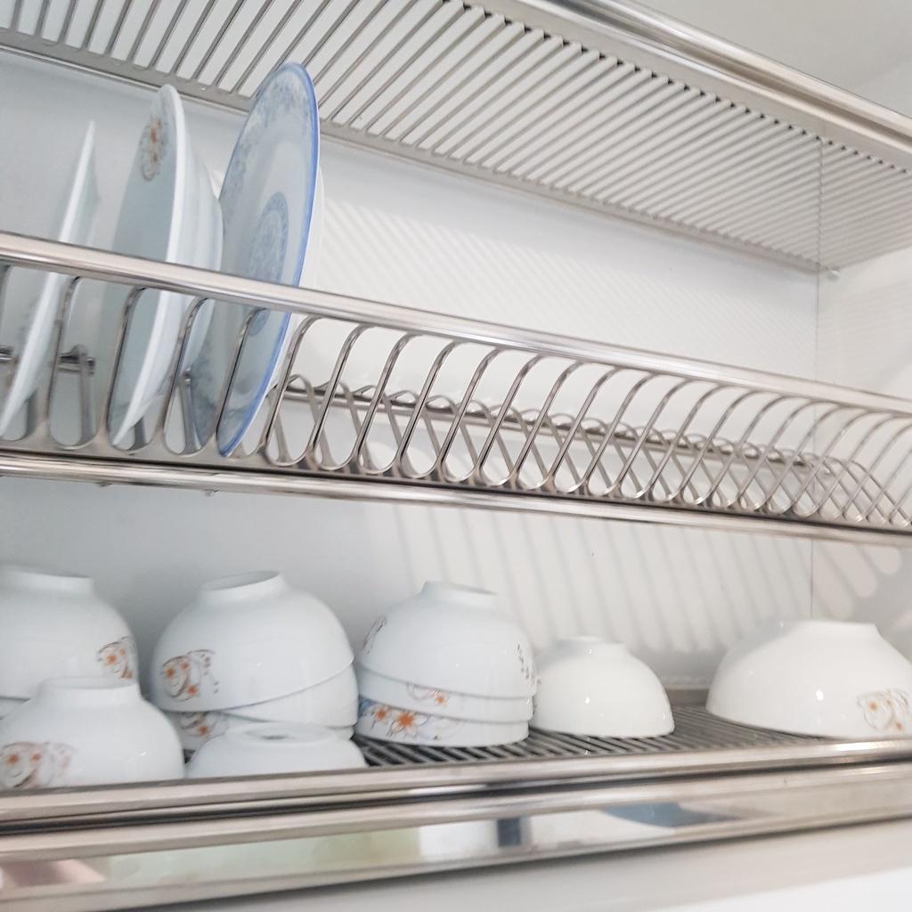 Giá Úp Bát Đĩa Chữ V 2, 3 Tầng INOX 304 Nan Dẹt Chính Hãng