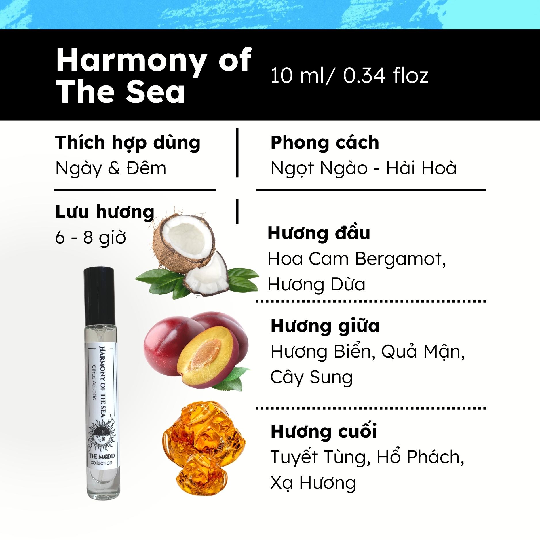 Nước Hoa Nam Nữ Morra Harmony Of The Sea Hương Thơm Tươi Mát, Ngọt Ngào Hài Hoà Dung Tích 10ml