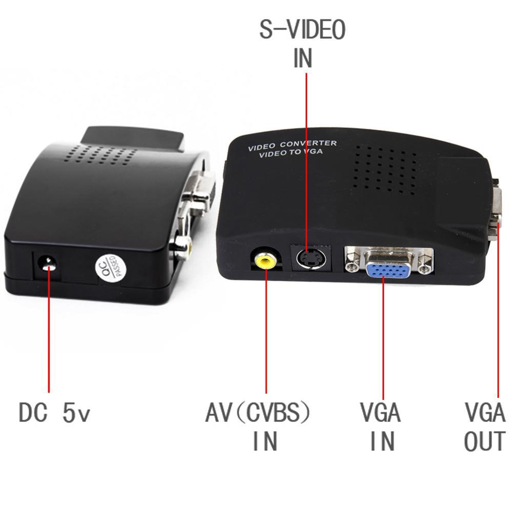 CCTV AV Composite S-video VGA To PC VGA LCD Converter Adapter - EU Plug