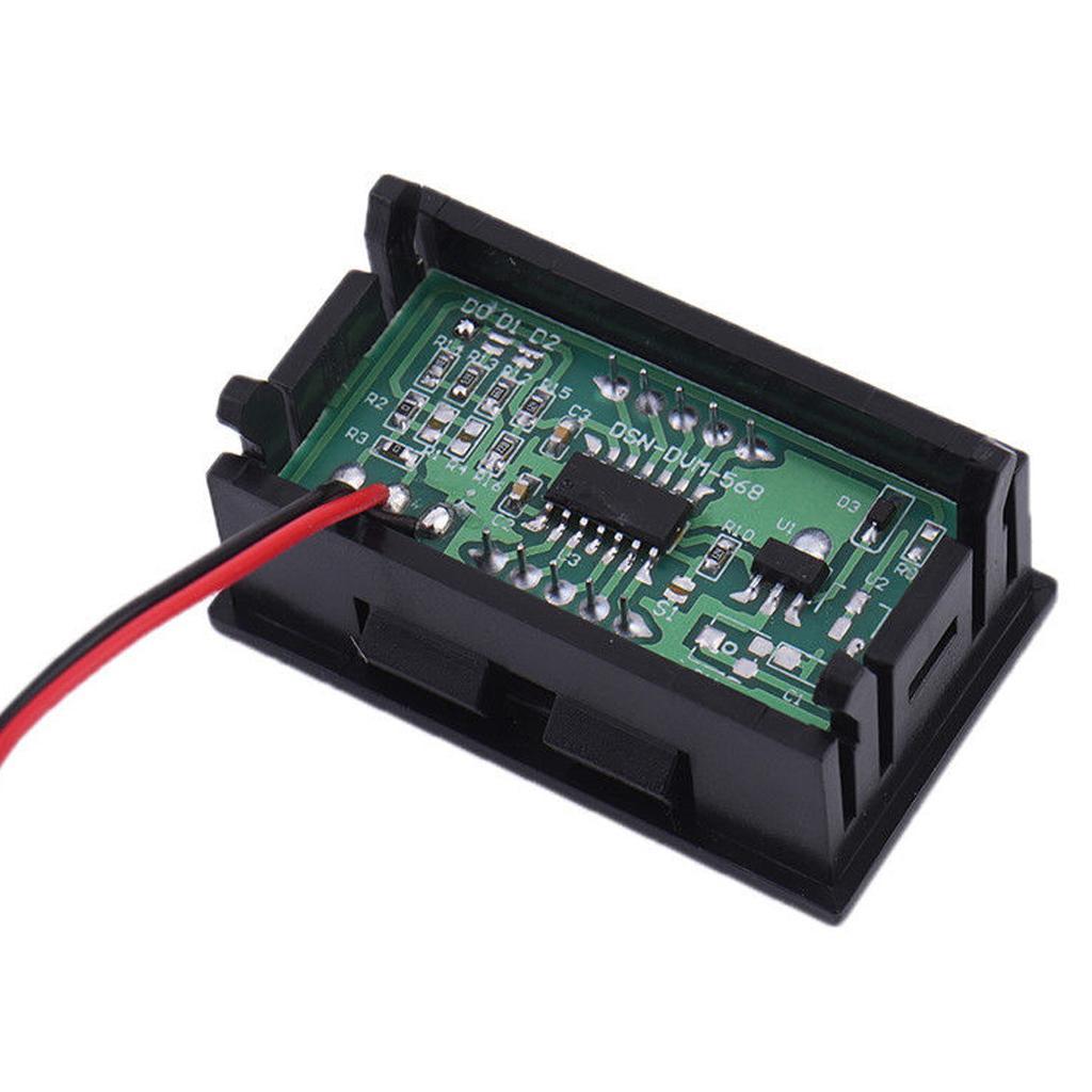2 Pcs DC5-120V 3-digit LED Digital Volt Voltage Voltmeter Motor Blue+Green
