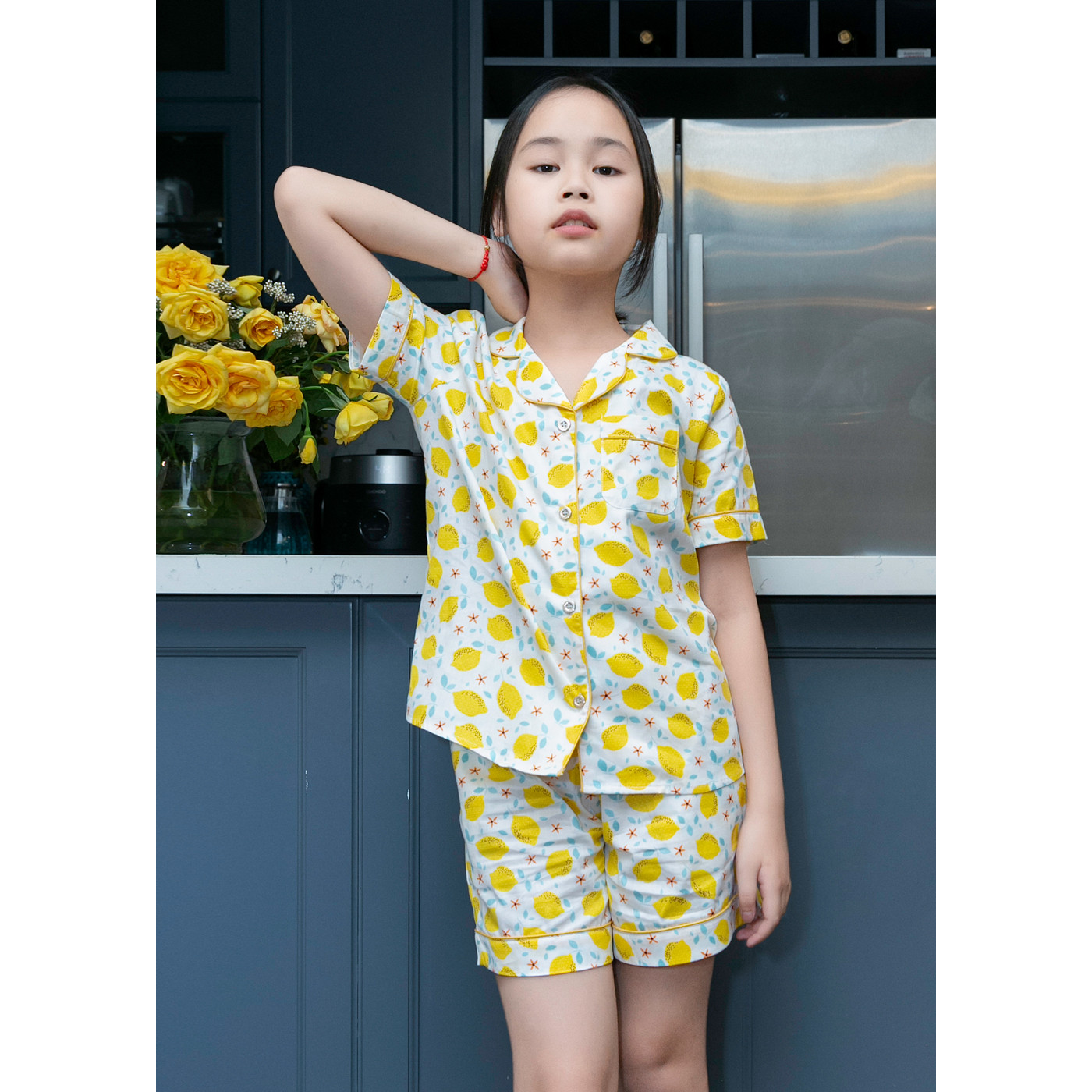 Bộ ngủ Pijama bé gái quả chanh vàng