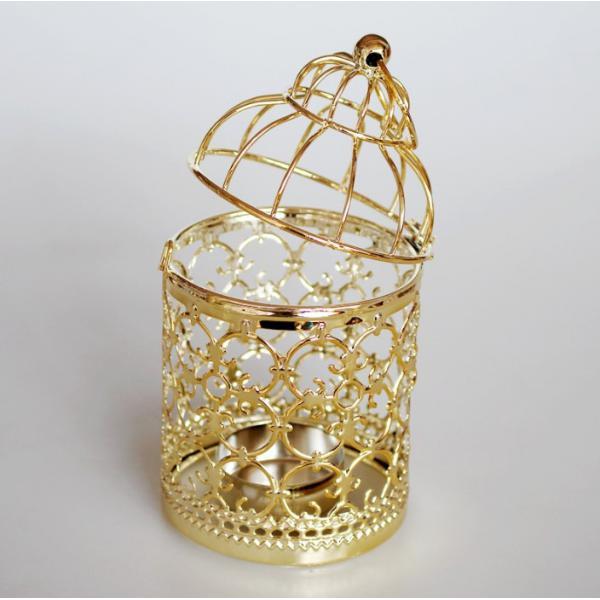 Bird Cage Candle Holder Vintage Metal Tealight Lantern Table Piece-A-Gold