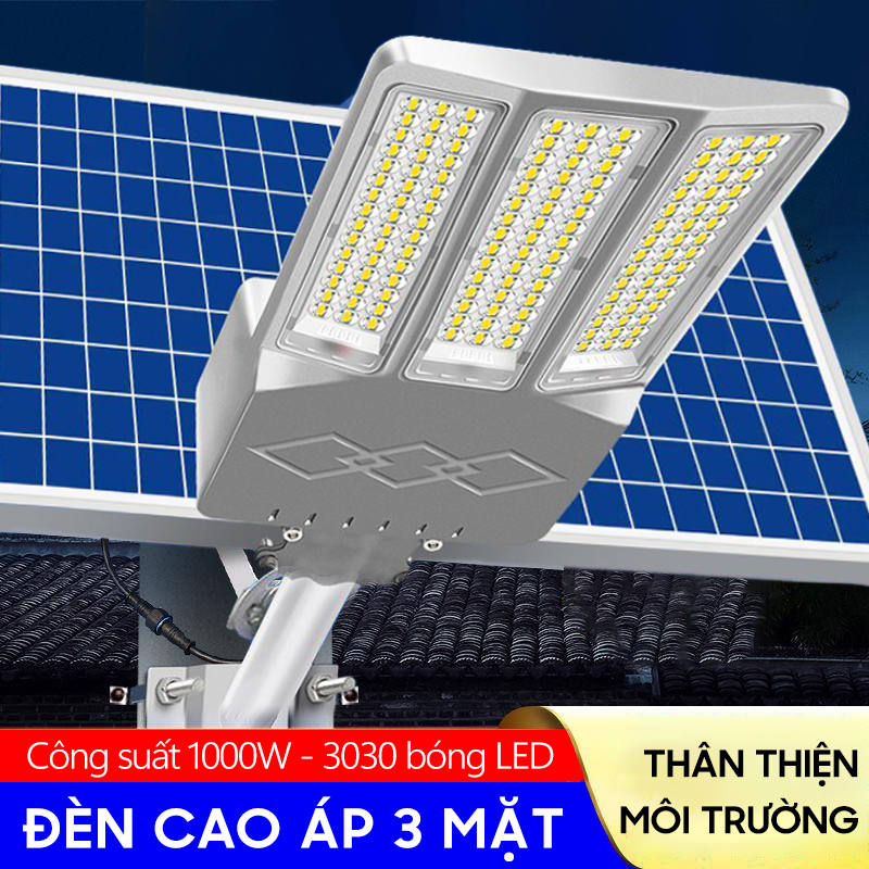 Đèn năng lượng mặt trời 1000w-cao áp 3 mặt  góc chiếu sáng lên đến 380 độ, siêu sáng- K1545