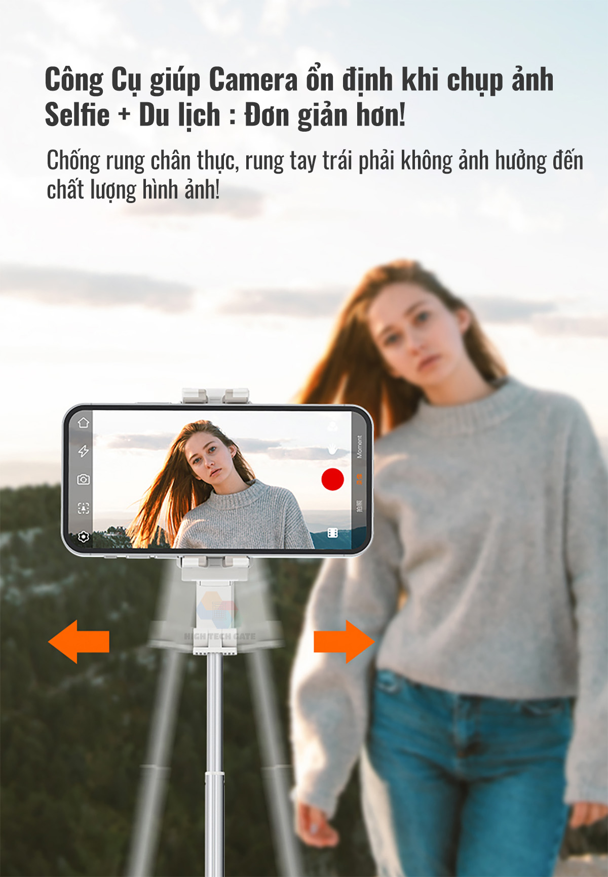 Cây quay video chống rung, chụp hình selfie 4 trong 1, tay cầm 1 trục ổn định Isteady Q có gimbal tracking AI 360, hàng chính hãng