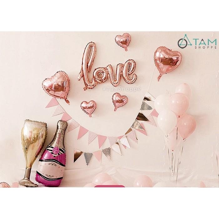 SET 2 Bong bóng chữ LOVE nét thường dính liền cao 60cm