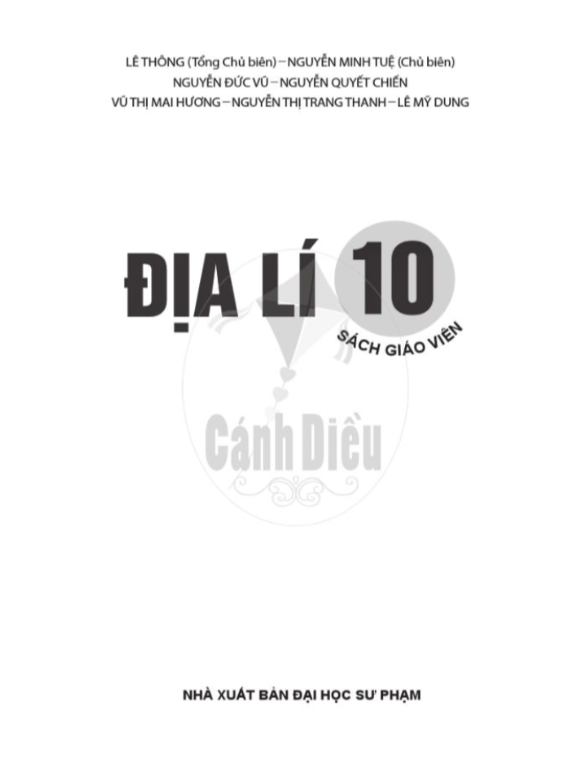 SGV Địa Lí Lớp 10 Dành Cho Giáo Viên - Bộ Cánh Diều