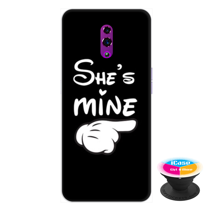 Ốp lưng điện thoại Oppo Reno hình She'S Mine tặng kèm giá đỡ điện thoại iCase xinh xắn - Hàng chính hãng