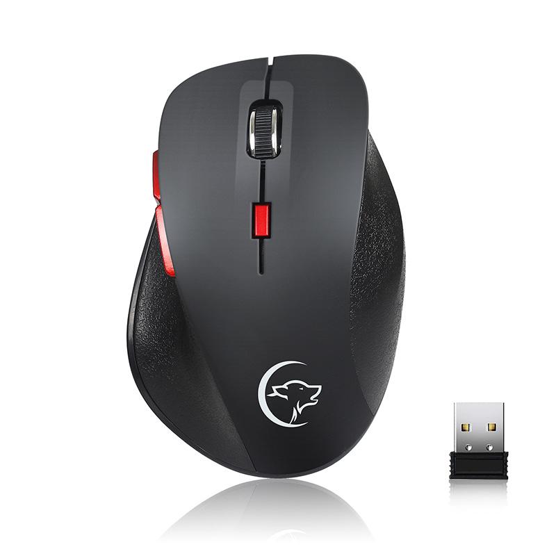 Chuột USB Wirelesss Cho Trò Chơi Máy Tính Công Thái Mini Laser 2.4GHz Quang Học 2400DPI 6 Nút PC Pin Chuột Máy Tính chuột Laptop