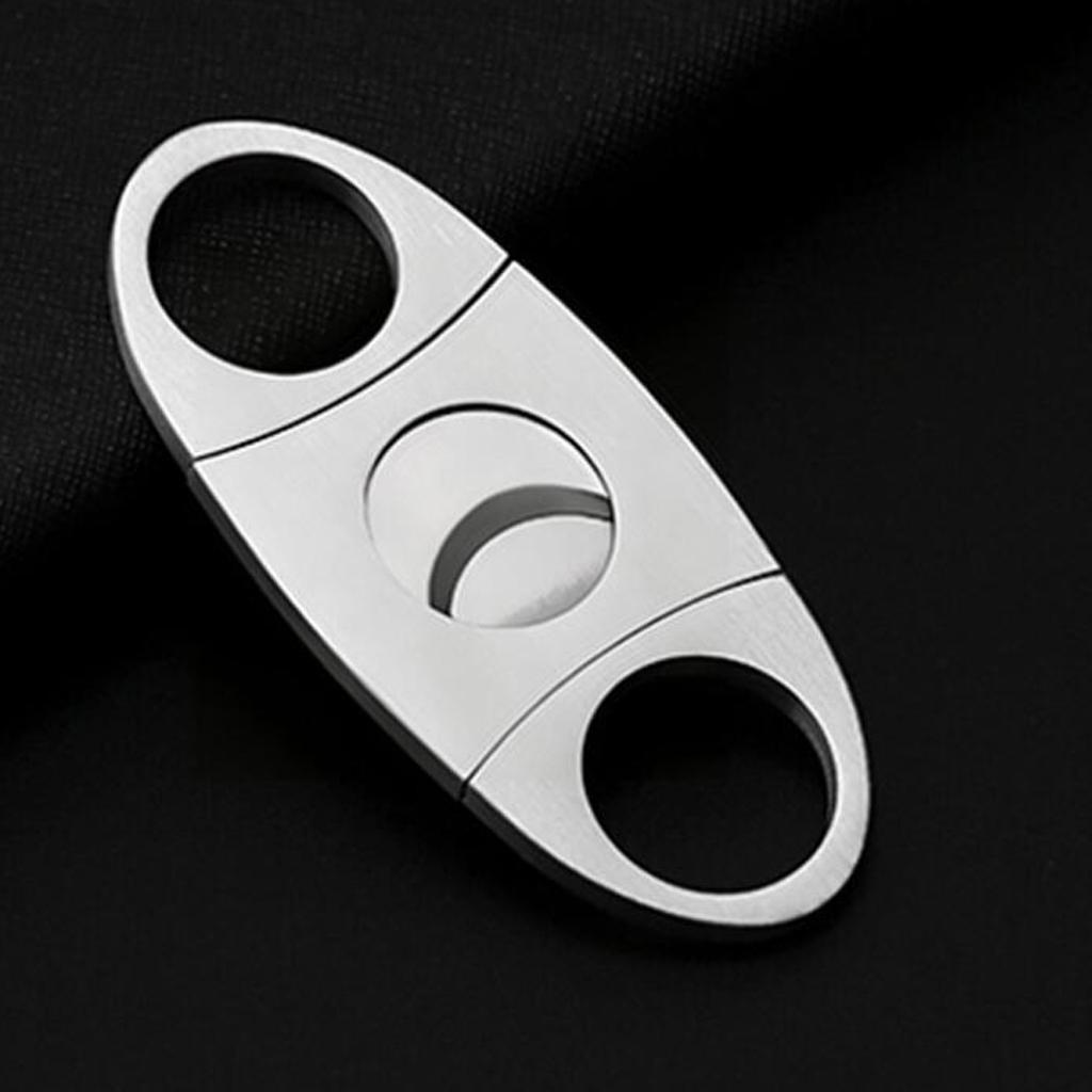 Stainless Steel Portable Cigar Cutter Double Blades Scissors for Most size of Cigarette