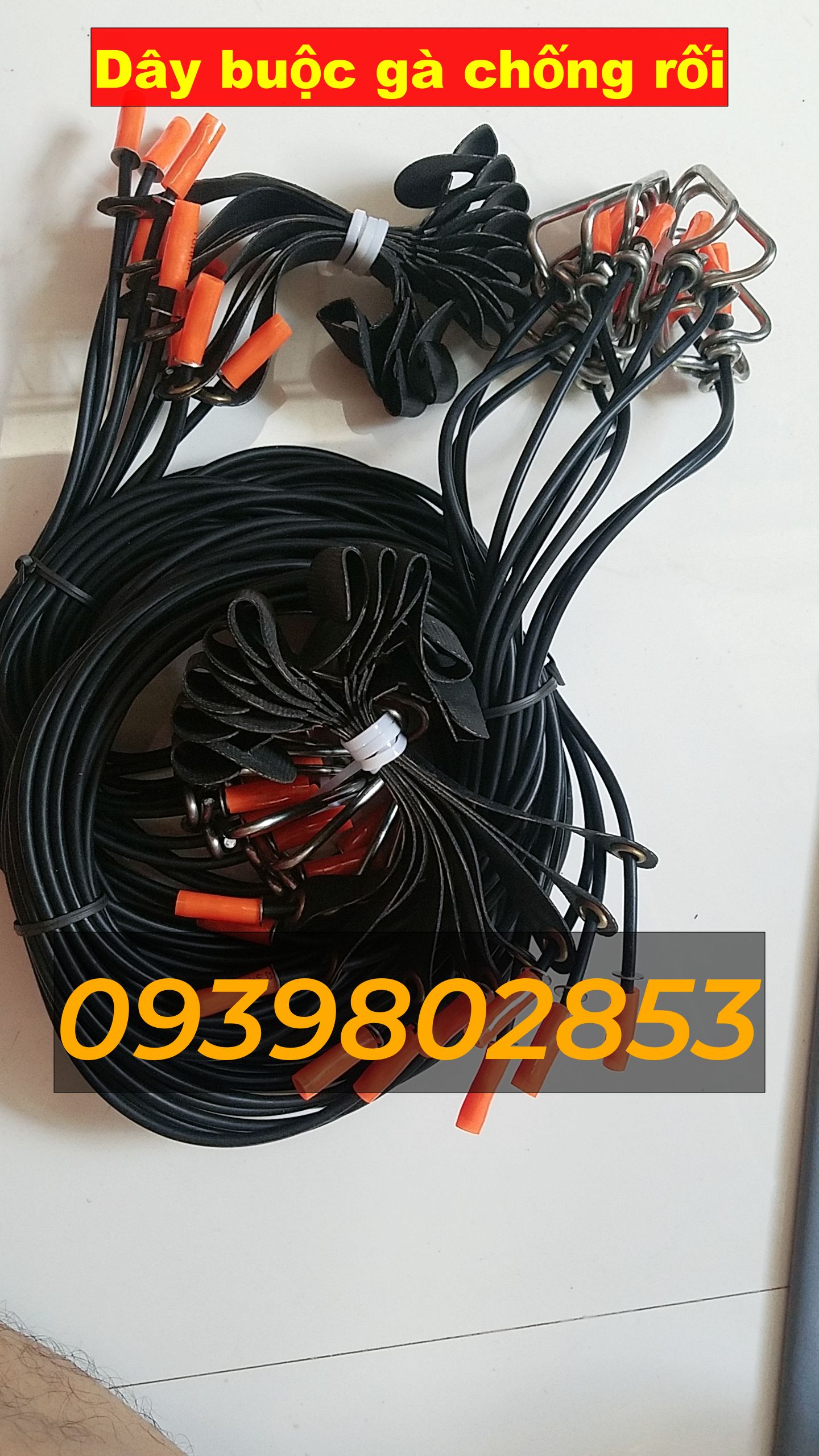 Dây cột gà cao su co giãn hàng cao cấp - Dây buộc chân gà hàng xịn 1 sợi dài gần 2m