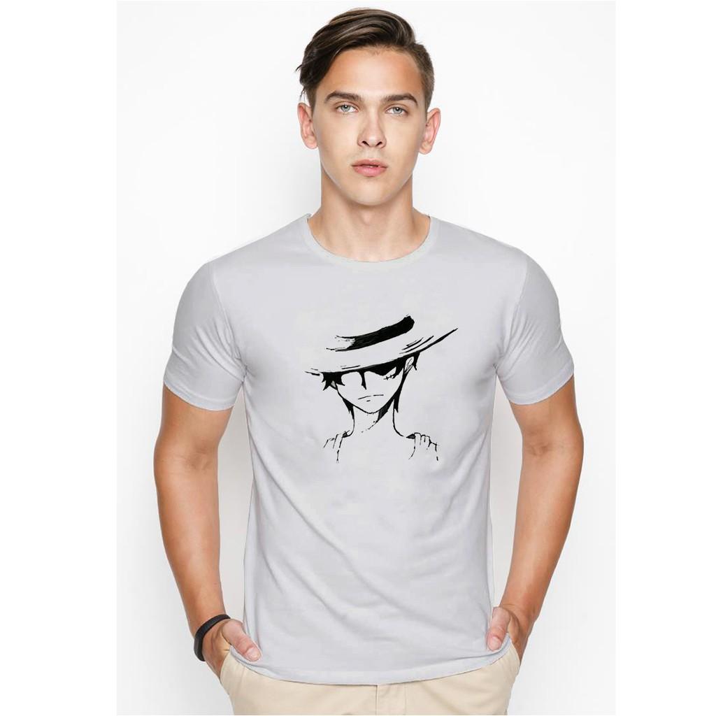 Áo thun nam Luffy form rộng cotton vải dày mịn thời trang Hàn Quốc
