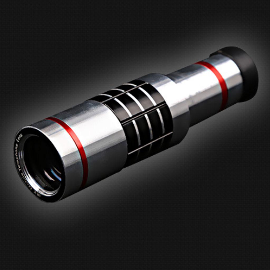18X Universal Optical Zoom Mobile Phone Telephoto Telescope Lens Silver