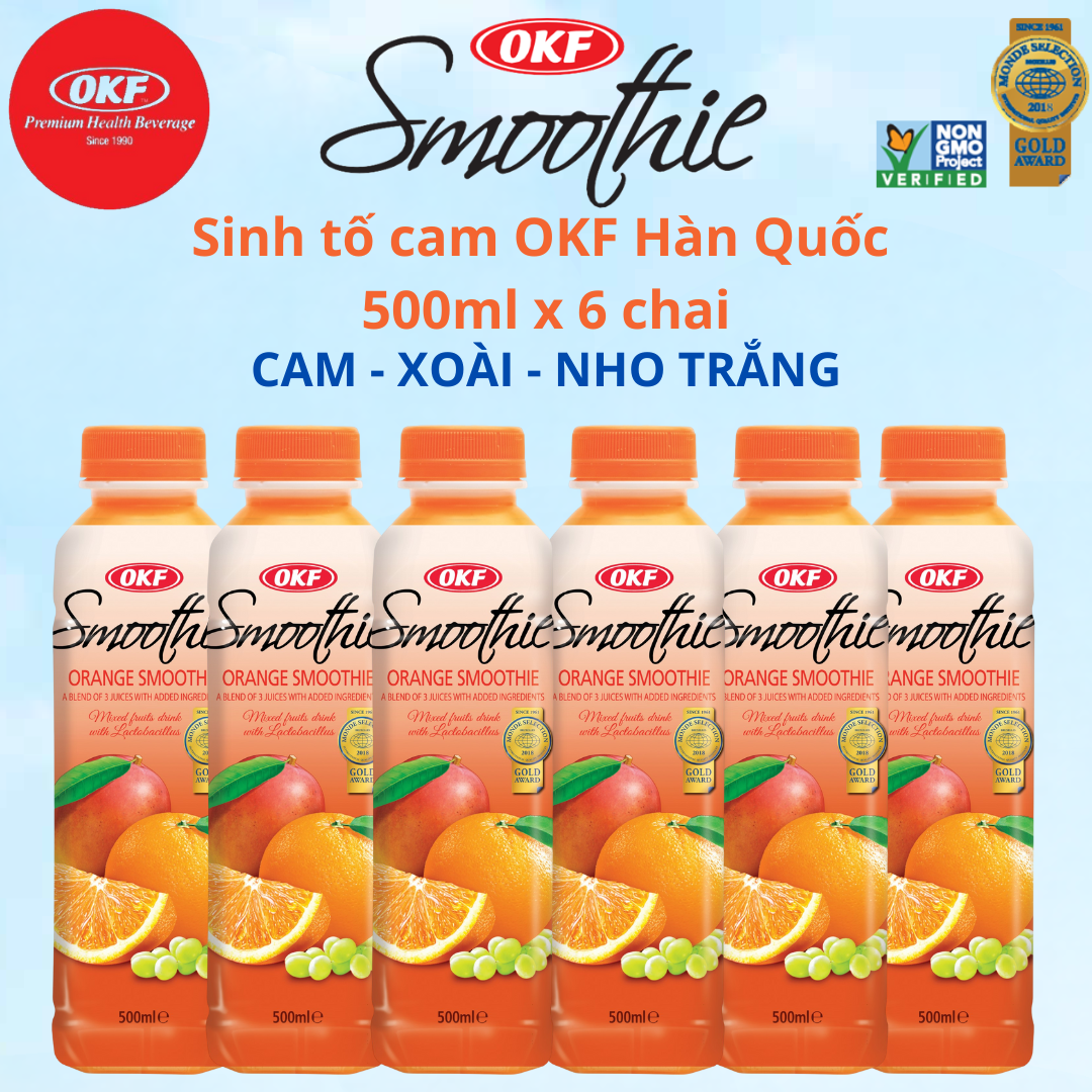 Nước sinh tố cam  OKF Hàn Quốc 500ml x 6 chai