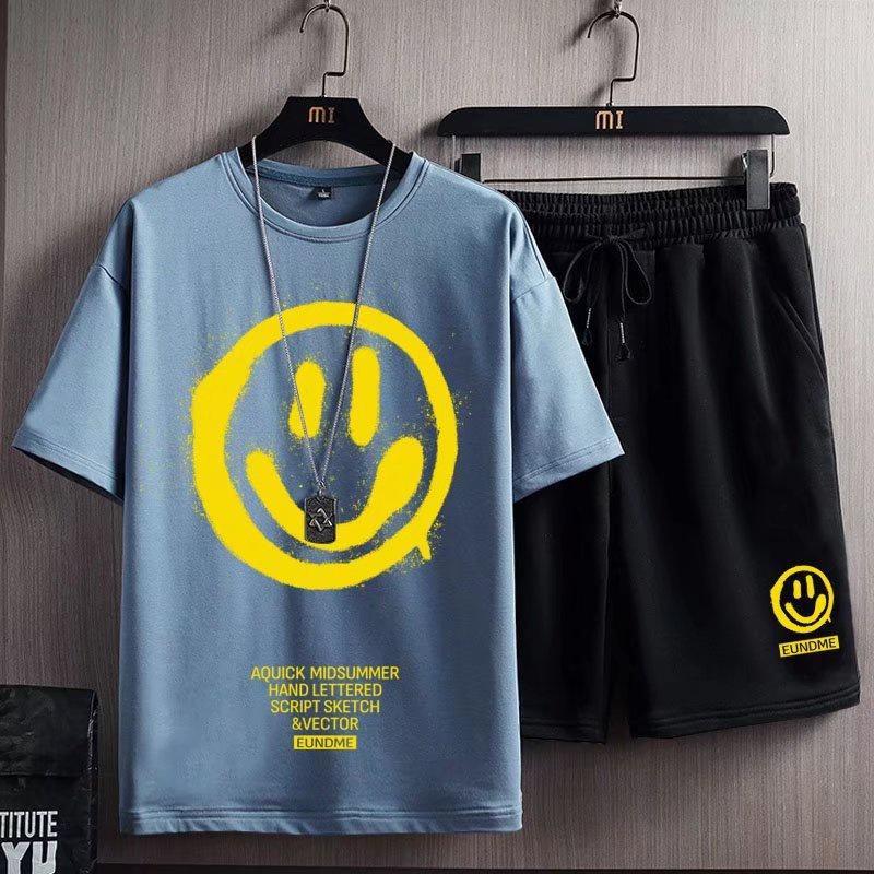 Bộ đồ thể thao gồm áo thun tay ngắn và quần đùi size M-8XL phong cách mới thời trang mùa hè unisex
