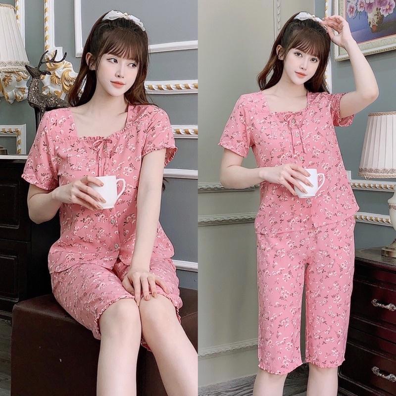 Đồ bộ mặc nhà mẫu lửng 3 màu, chất lụa hàn