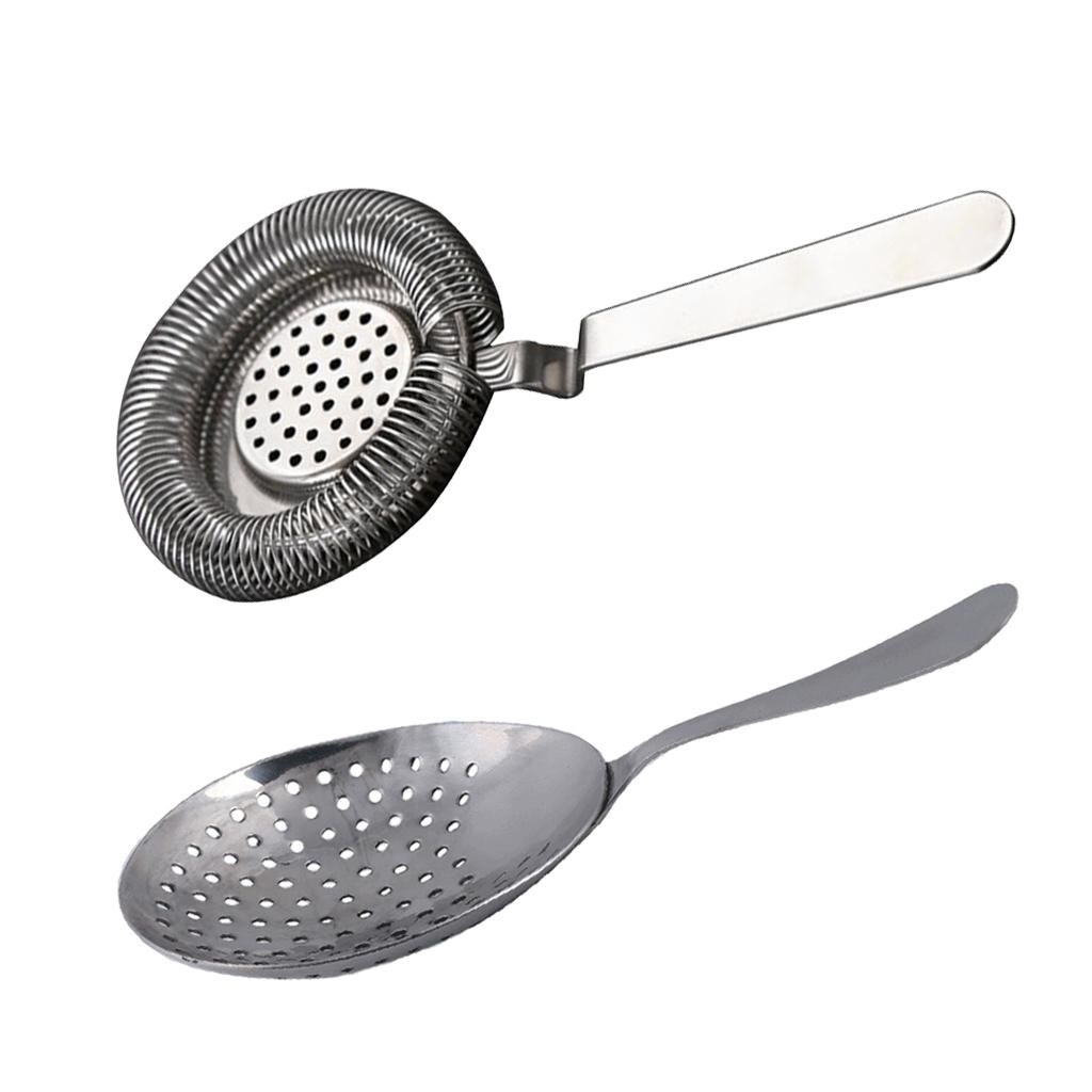 2 Pcs Bar Cocktail Hawthorne Julep Strainer Set Bartender Tool Barware