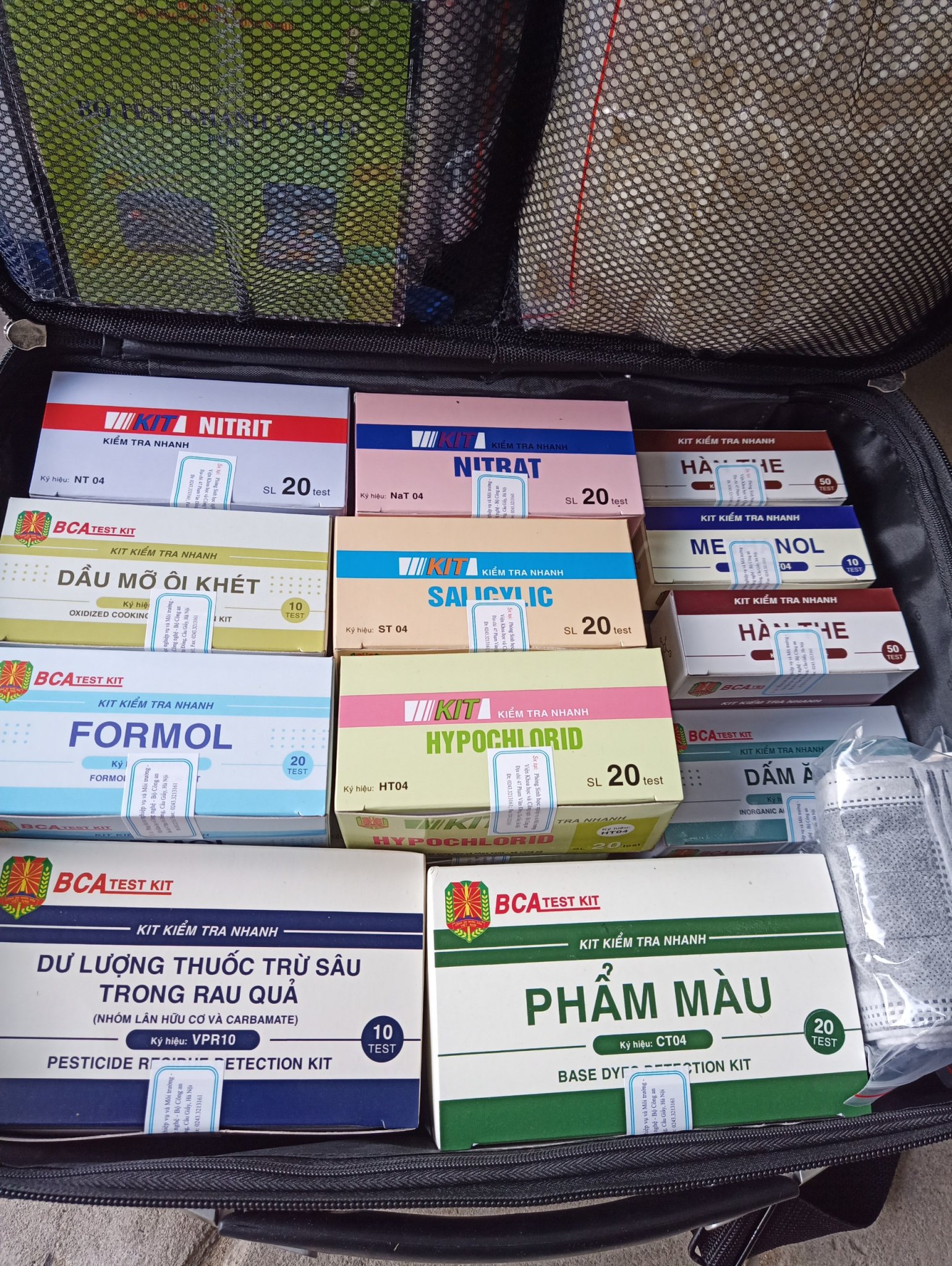 Bộ vali test nhanh an toàn vệ sinh thực phẩm