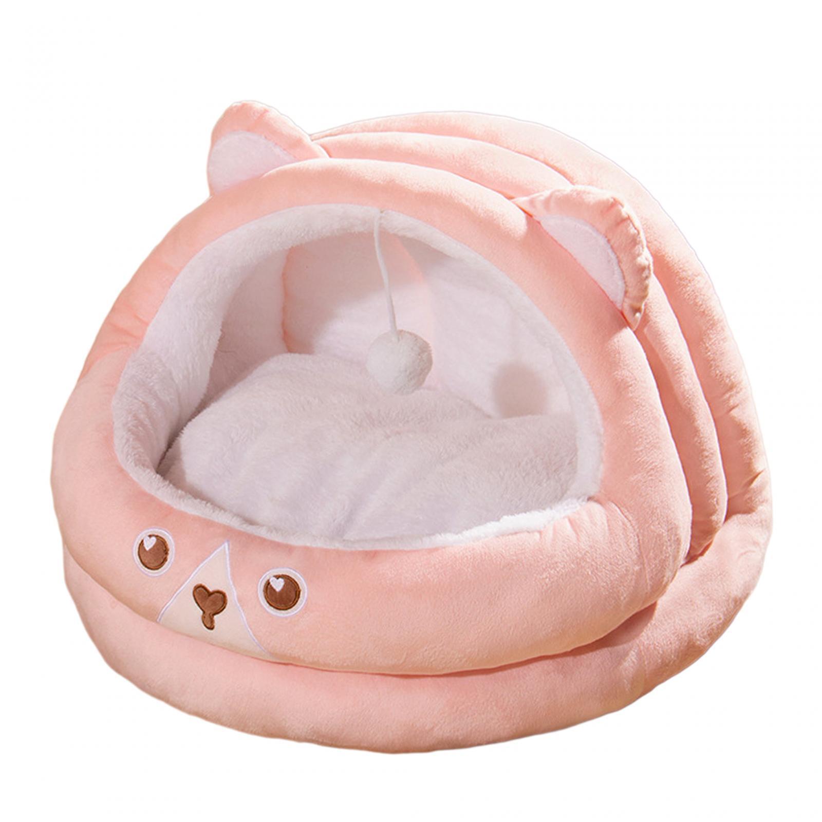 Bear Shaped Cat Bed Cave Indoor Indoor Cats Cozy Sleeping Calming Furniture Kennel Cat Bed Semi Enclosed Pet Cat Nest for Puppy Cats