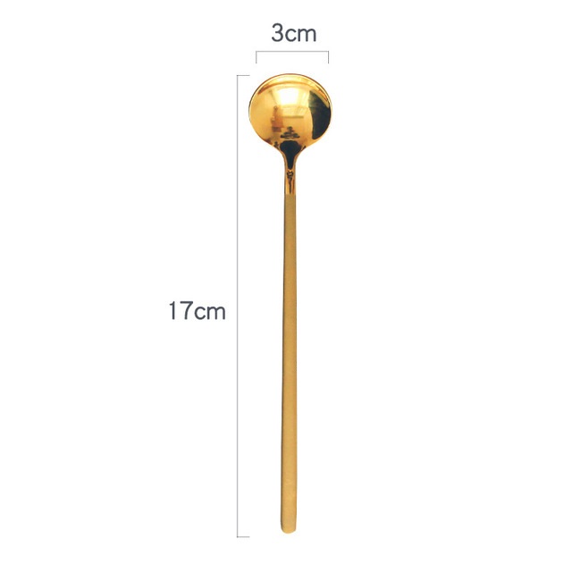 Muỗng Inox 304 vàng quý tộc nhiều kích thước LEON-001